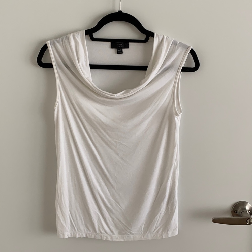 J.Crew 365 white cowlneck blouse, size XXS